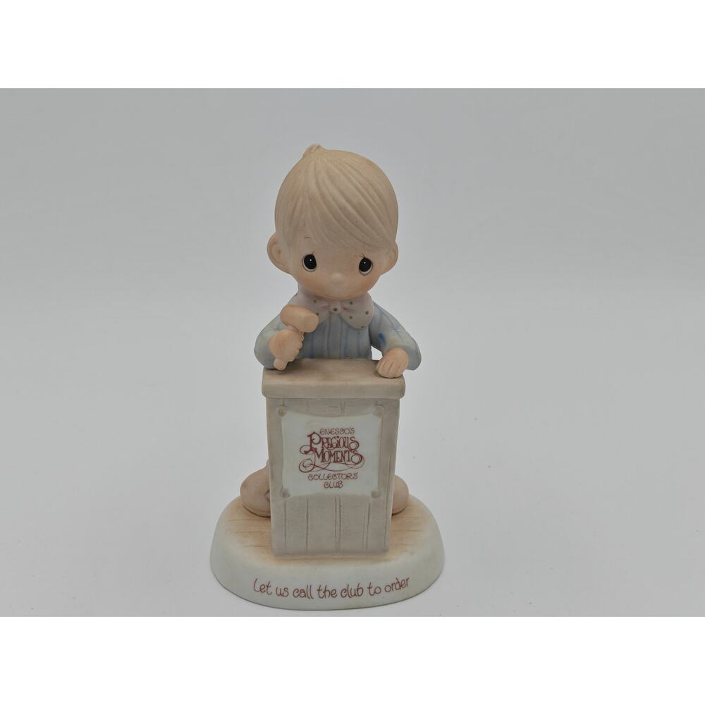 Precious Moments Let Us Call The Club To Order E-0303 1982 Figurine Enesco
